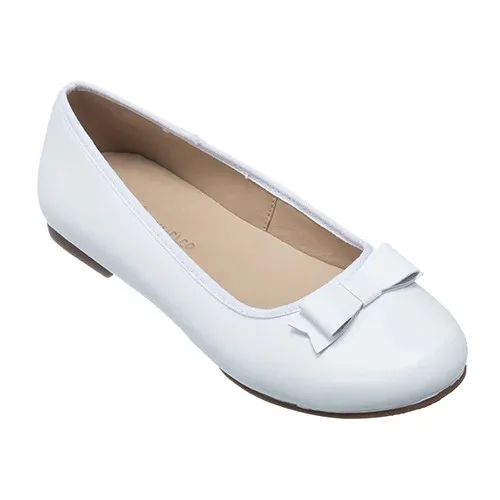 White Leather Camille Flat