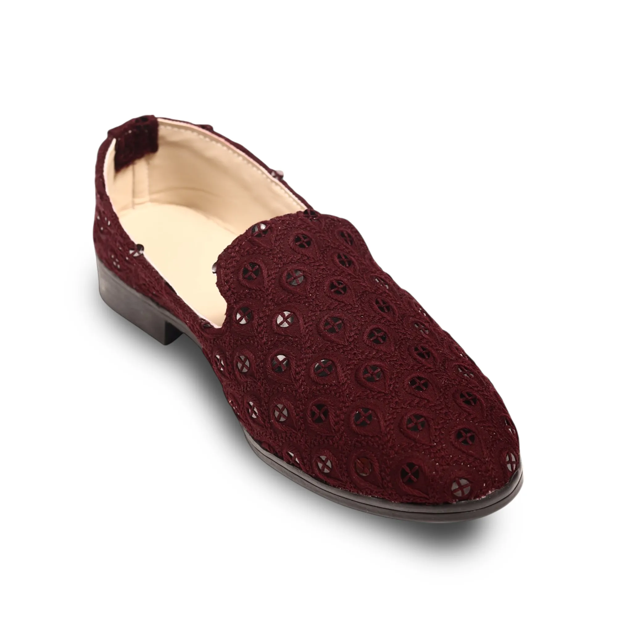 Wine Sequence Loafer Shoes for Mens