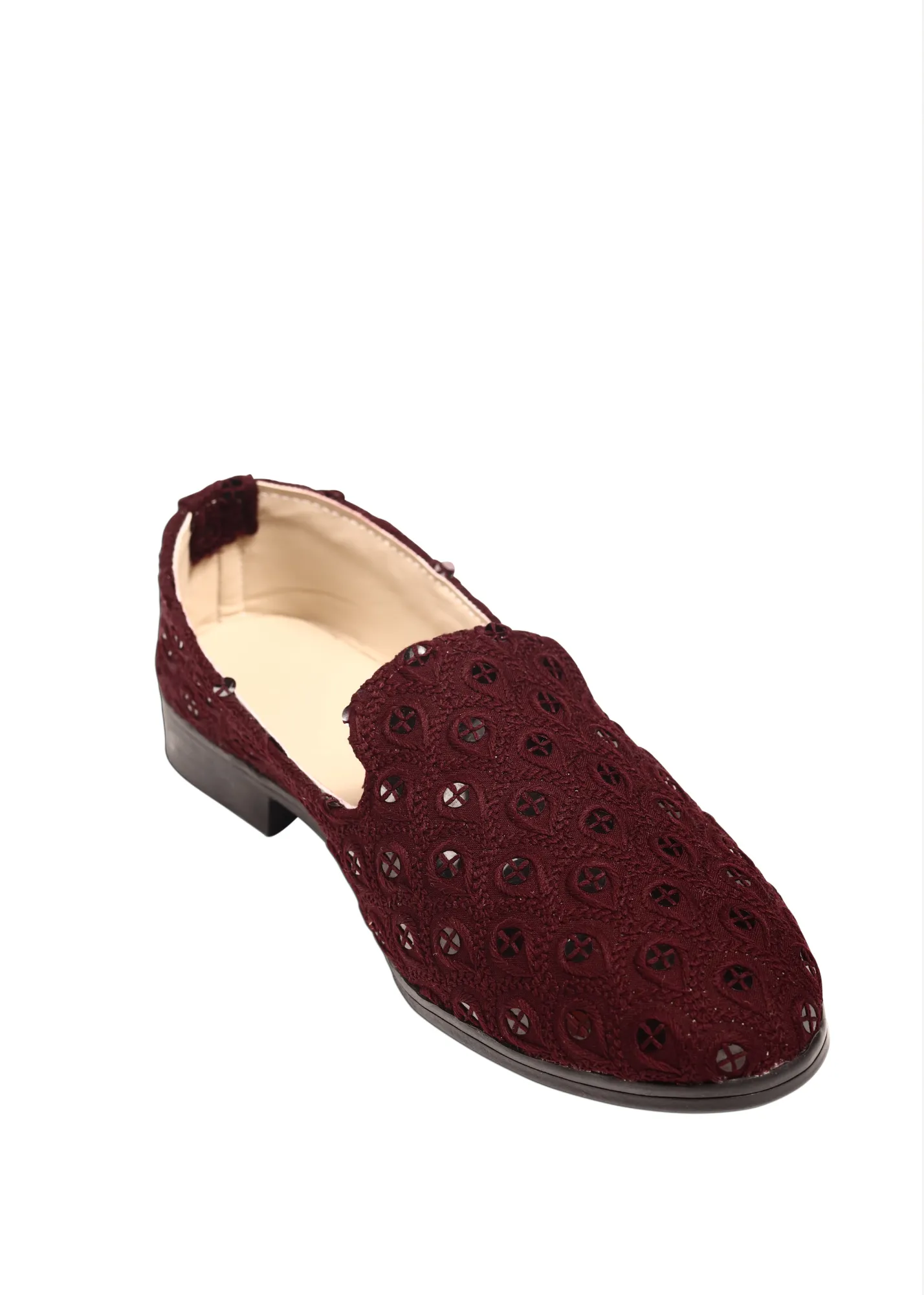Wine Sequence Loafer Shoes for Mens