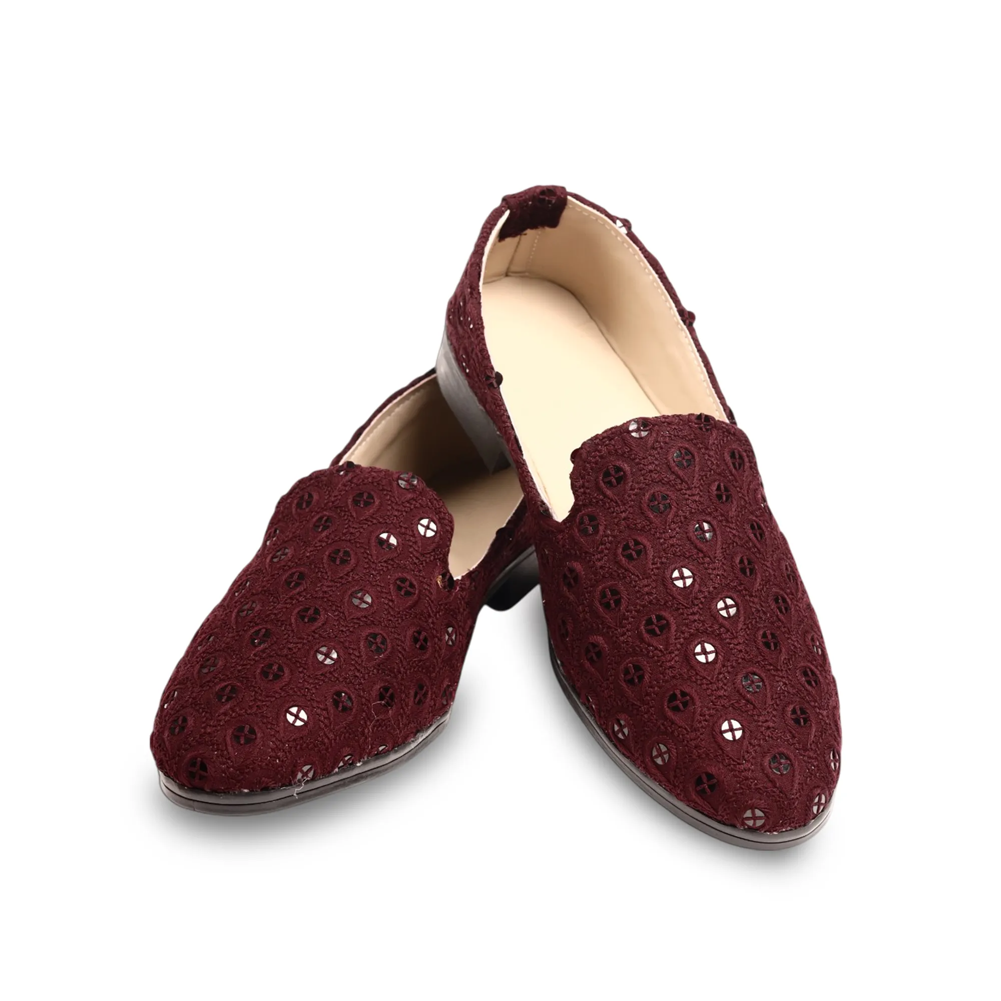 Wine Sequence Loafer Shoes for Mens