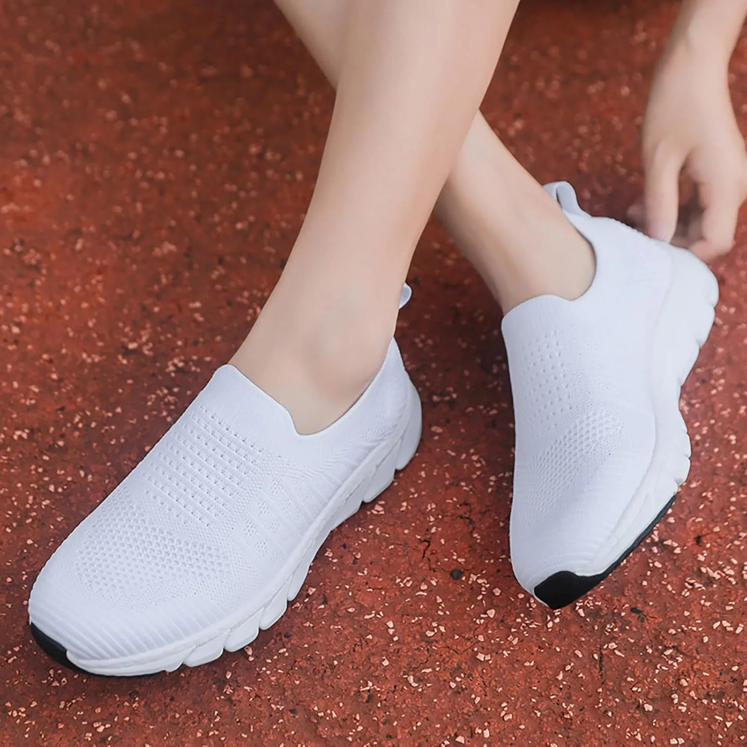 Women's Athletic Walking Shoes Slip On Casual Mesh Slip On Shoes Women Sports Ladies Casual Shoes Fashion Sneakers 2025 Brown Tennis Shoe Casual Loafers