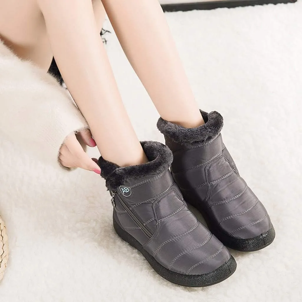 Womens Boots Snow Women's Faux Fur Boot Furry Fluffy Short Snow Boot Mid-Calf Boots Womens Wide Width Snow Boots Tall Zapatos De Mujer Para Nieve Botas De Invierno Para Mujer Con Tacones