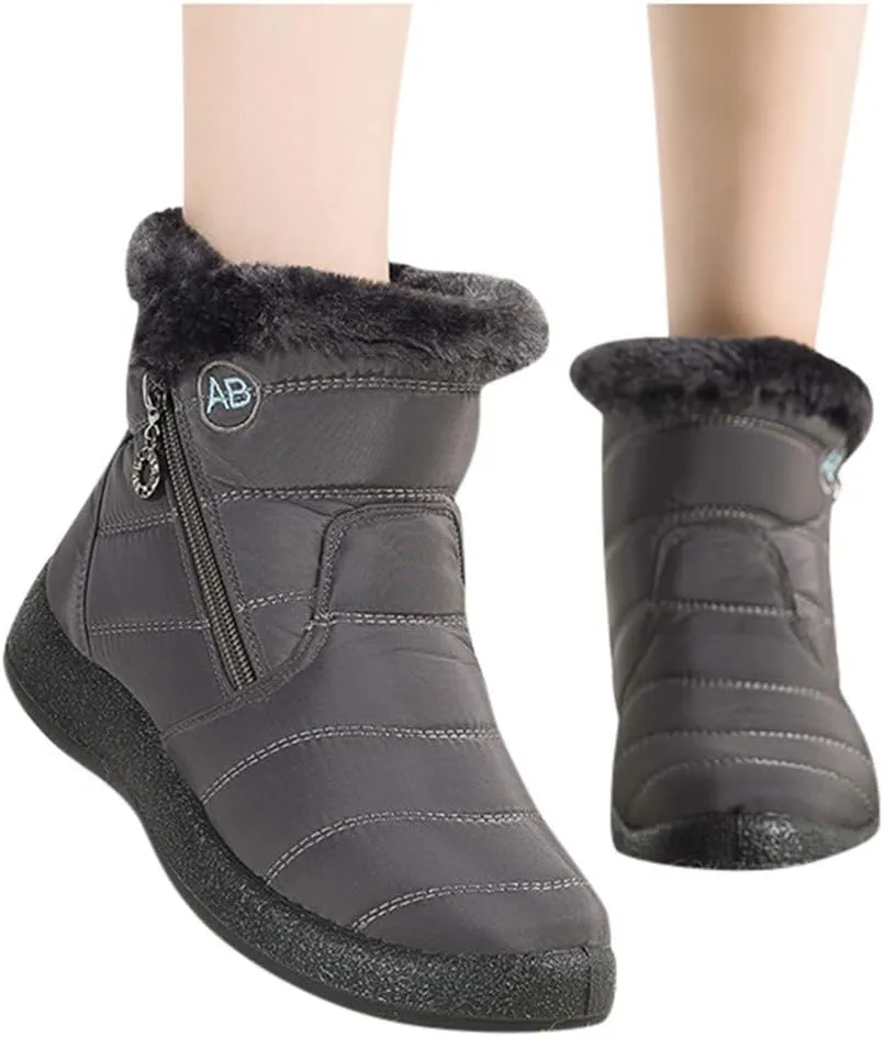 Womens Boots Snow Women's Faux Fur Boot Furry Fluffy Short Snow Boot Mid-Calf Boots Womens Wide Width Snow Boots Tall Zapatos De Mujer Para Nieve Botas De Invierno Para Mujer Con Tacones