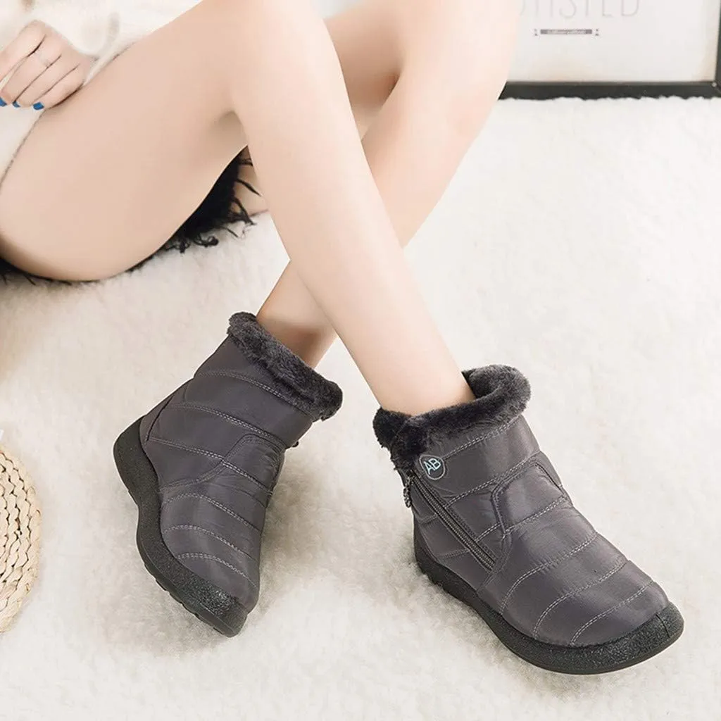 Womens Boots Snow Women's Faux Fur Boot Furry Fluffy Short Snow Boot Mid-Calf Boots Womens Wide Width Snow Boots Tall Zapatos De Mujer Para Nieve Botas De Invierno Para Mujer Con Tacones