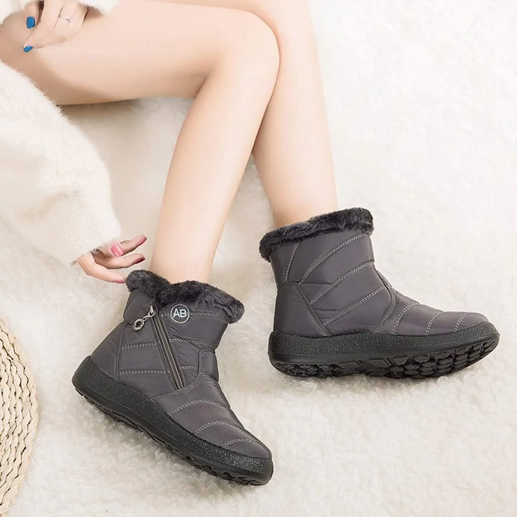 Womens Boots Snow Women's Faux Fur Boot Furry Fluffy Short Snow Boot Mid-Calf Boots Womens Wide Width Snow Boots Tall Zapatos De Mujer Para Nieve Botas De Invierno Para Mujer Con Tacones