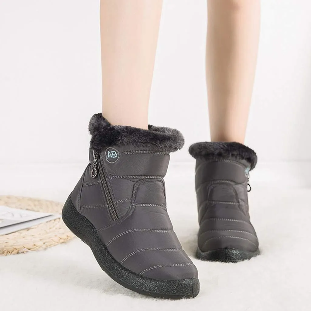 Womens Boots Snow Women's Faux Fur Boot Furry Fluffy Short Snow Boot Mid-Calf Boots Womens Wide Width Snow Boots Tall Zapatos De Mujer Para Nieve Botas De Invierno Para Mujer Con Tacones