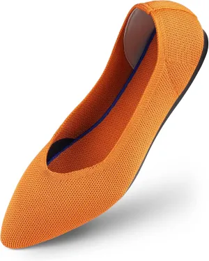 Women's Flat Knit Shoes for Women Ballet Pointed Toe Low Wedge Comfortable Washable Foldable Dress Classic Mesh Walking Black Navy Caramel Texture Slip-On Knitted Casual Flexible