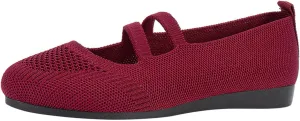 Women's Flat Shoes Knit Ballet Flat Dressy Casual Shoes Slip on Work Shoes Round Toe Office Shoes Comfort Dress Flats