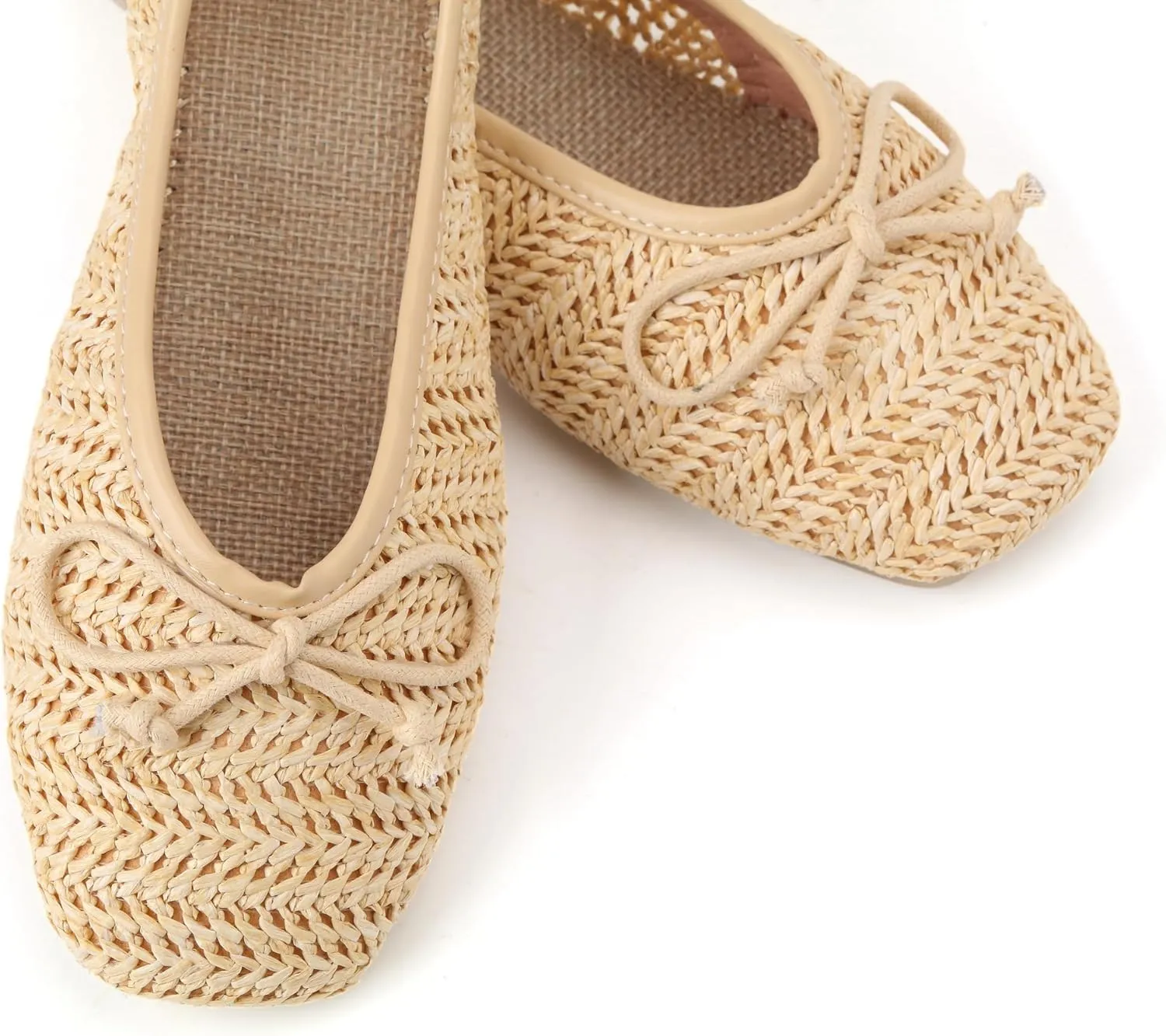 Women’s Flat Shoes Round Toe Slip for Beach Knit Shoes Nature Ventilate