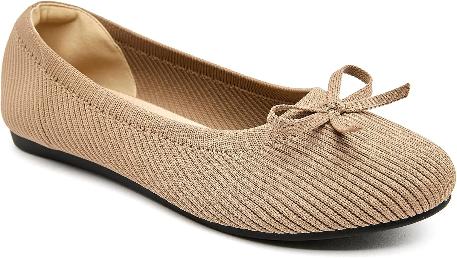 Women's Flats Shoes Knit Mesh Ballet Flats with Bow Comfortable Round Toe Washable Dressy Flat