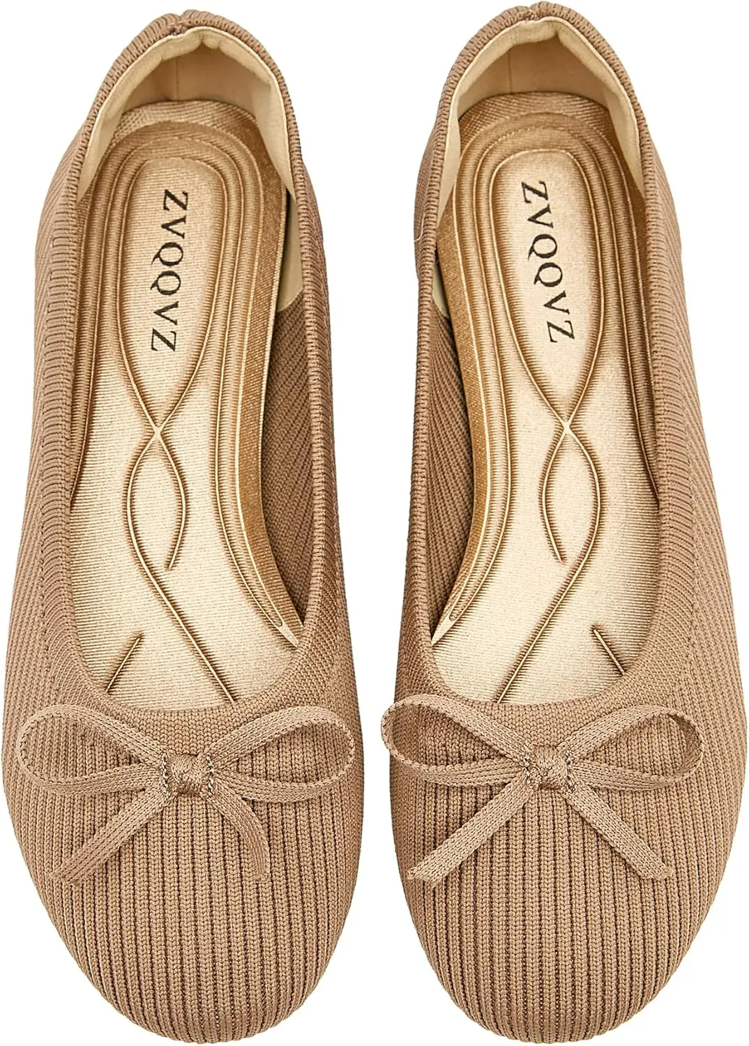 Women's Flats Shoes Knit Mesh Ballet Flats with Bow Comfortable Round Toe Washable Dressy Flat