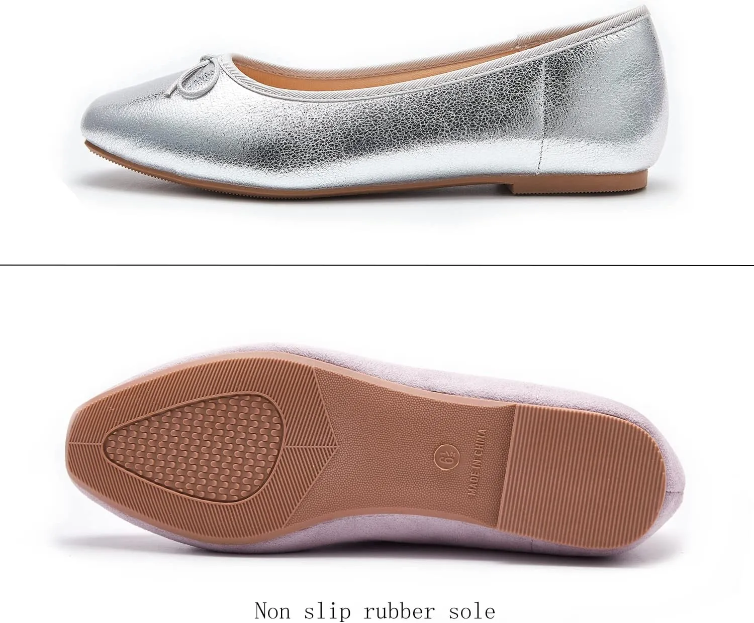 Women's Round Toe Ballet Flats Comfortable Bow Dressy Flats Shoes for Women