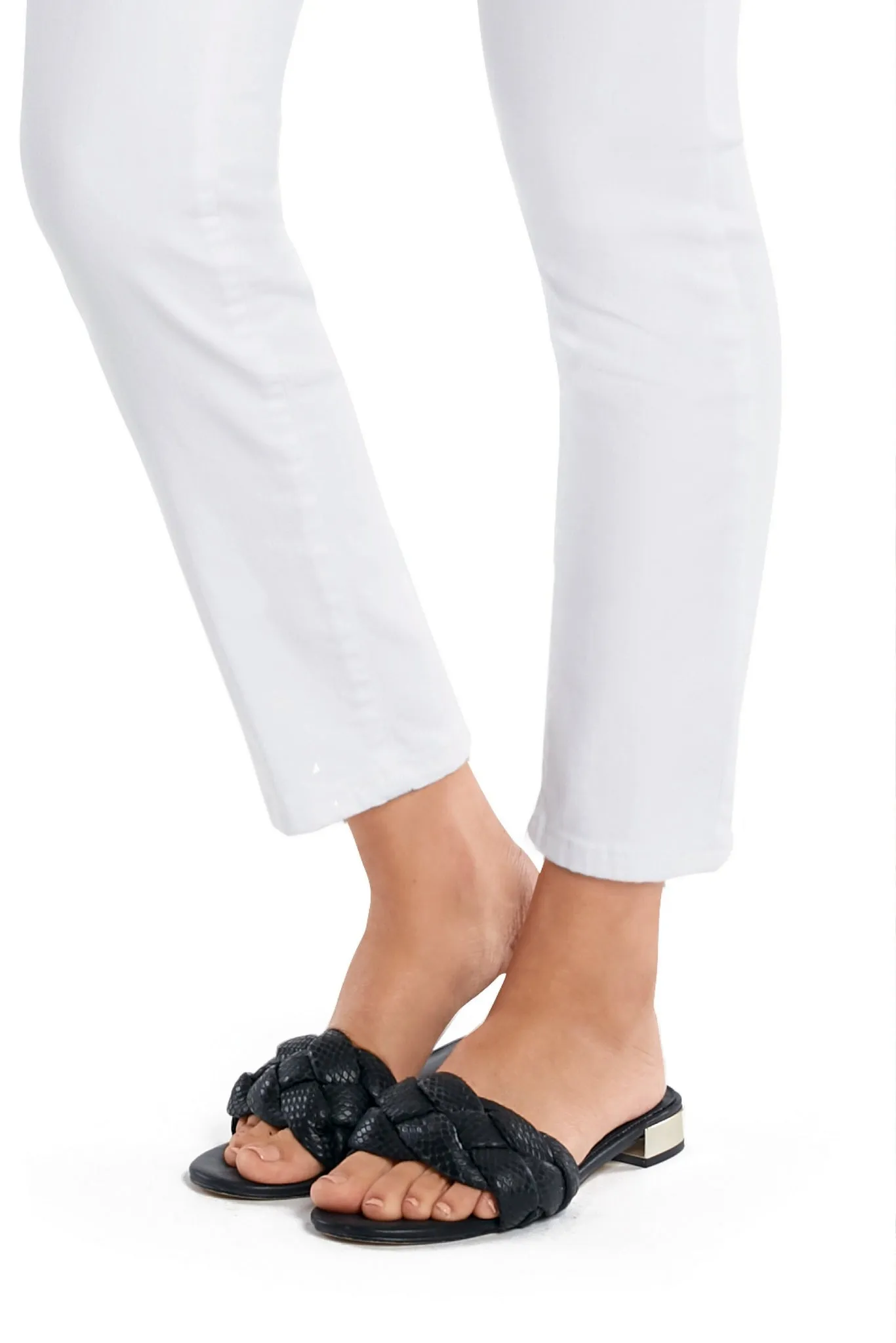 Woven Braided Flat Sandal Black