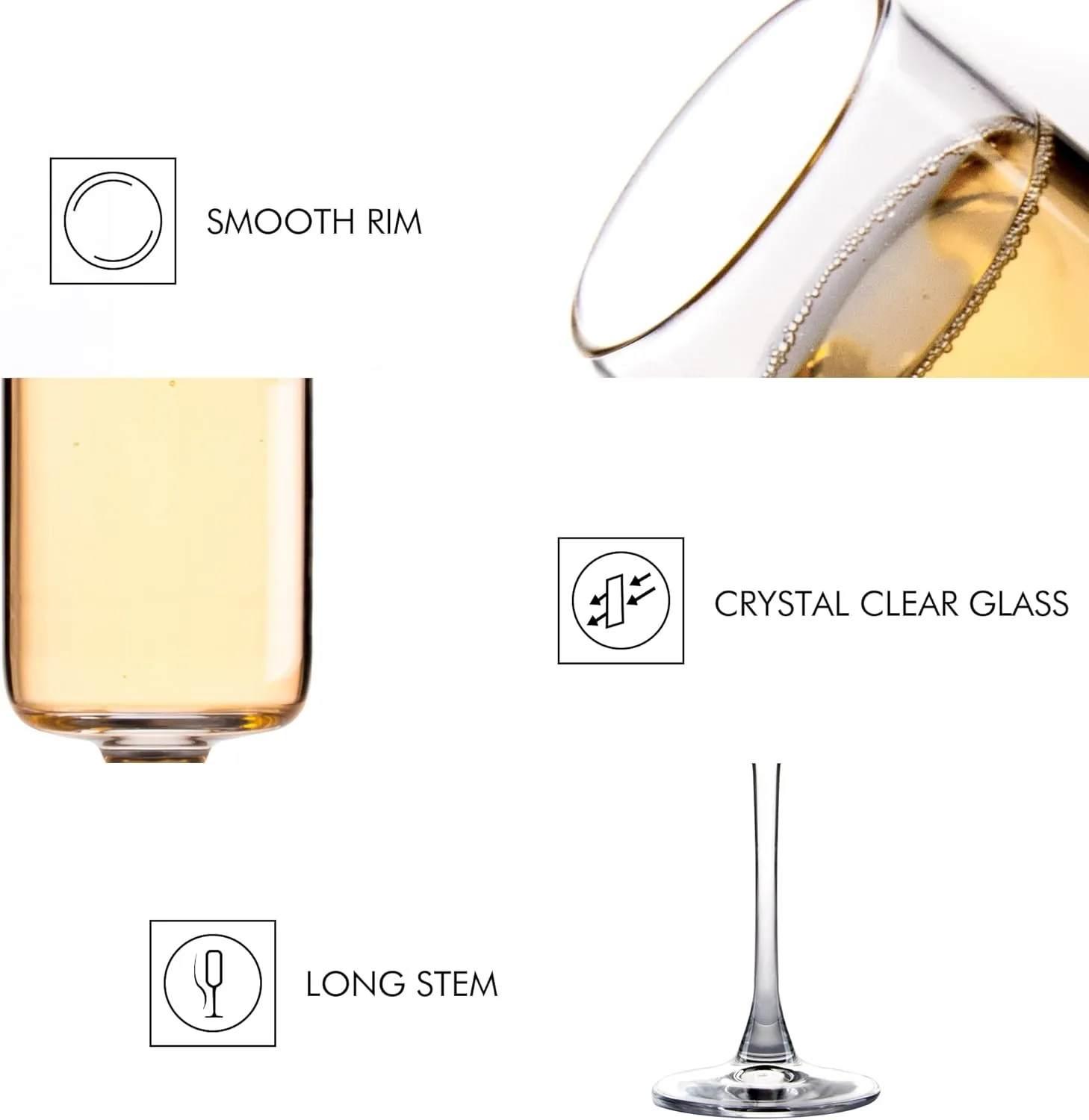 YANGNAY Cylinder Champagne Flutes, Champagne Flute Glass Set of 12, Clear Champagne glasses for Party, Home, Restaurant Use, 6 oz Capacity