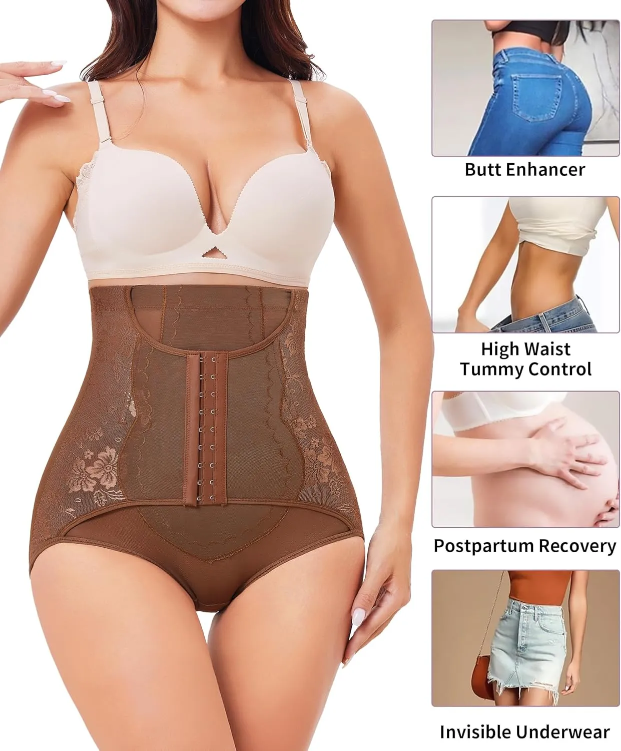 YERKOAD Tummy Control Panties for Women Shapewear Butt Lifter Short High Waist Trainer Corset Slimming Body Shaper Underwear