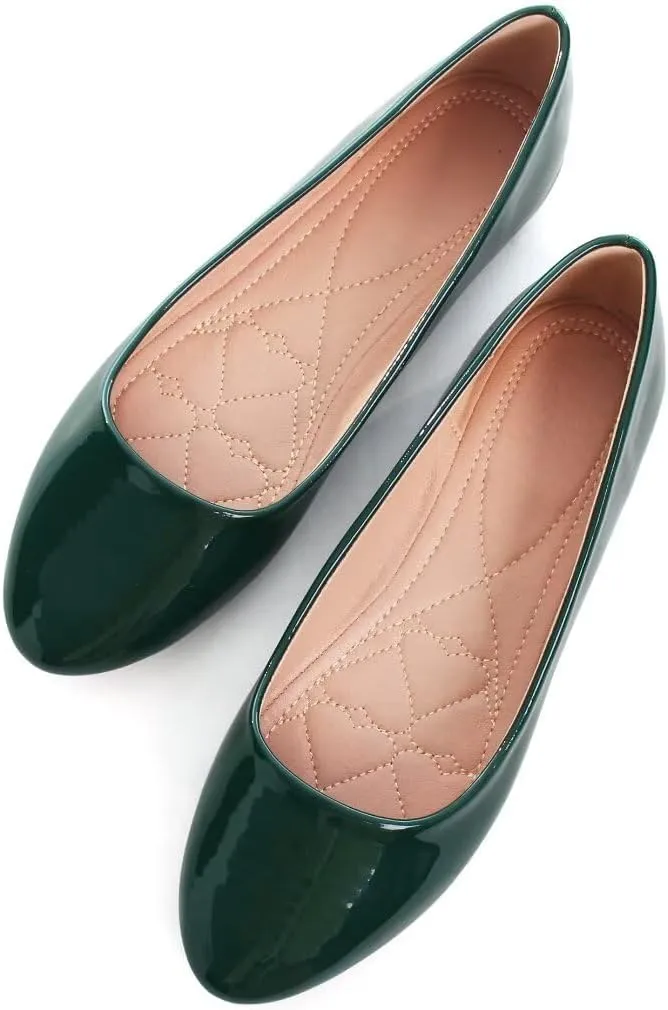 ZTWUTANG Women's Cute Round-Toe Flat Ballet Shoes Comfortable Dress Shoes for Walking