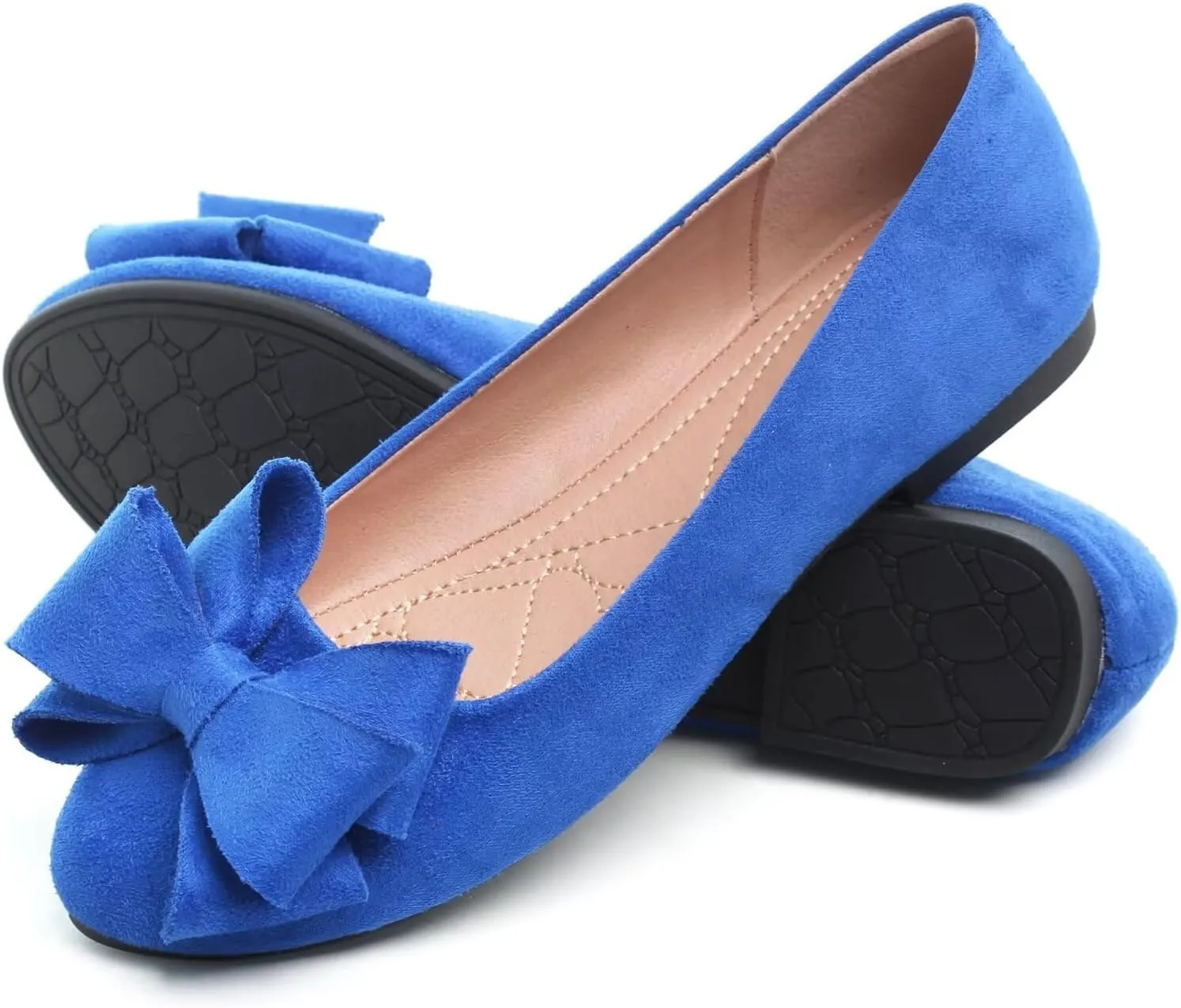 ZTWUTANG Women's Cute Round-Toe Flat Ballet Shoes Comfortable Dress Shoes for Walking