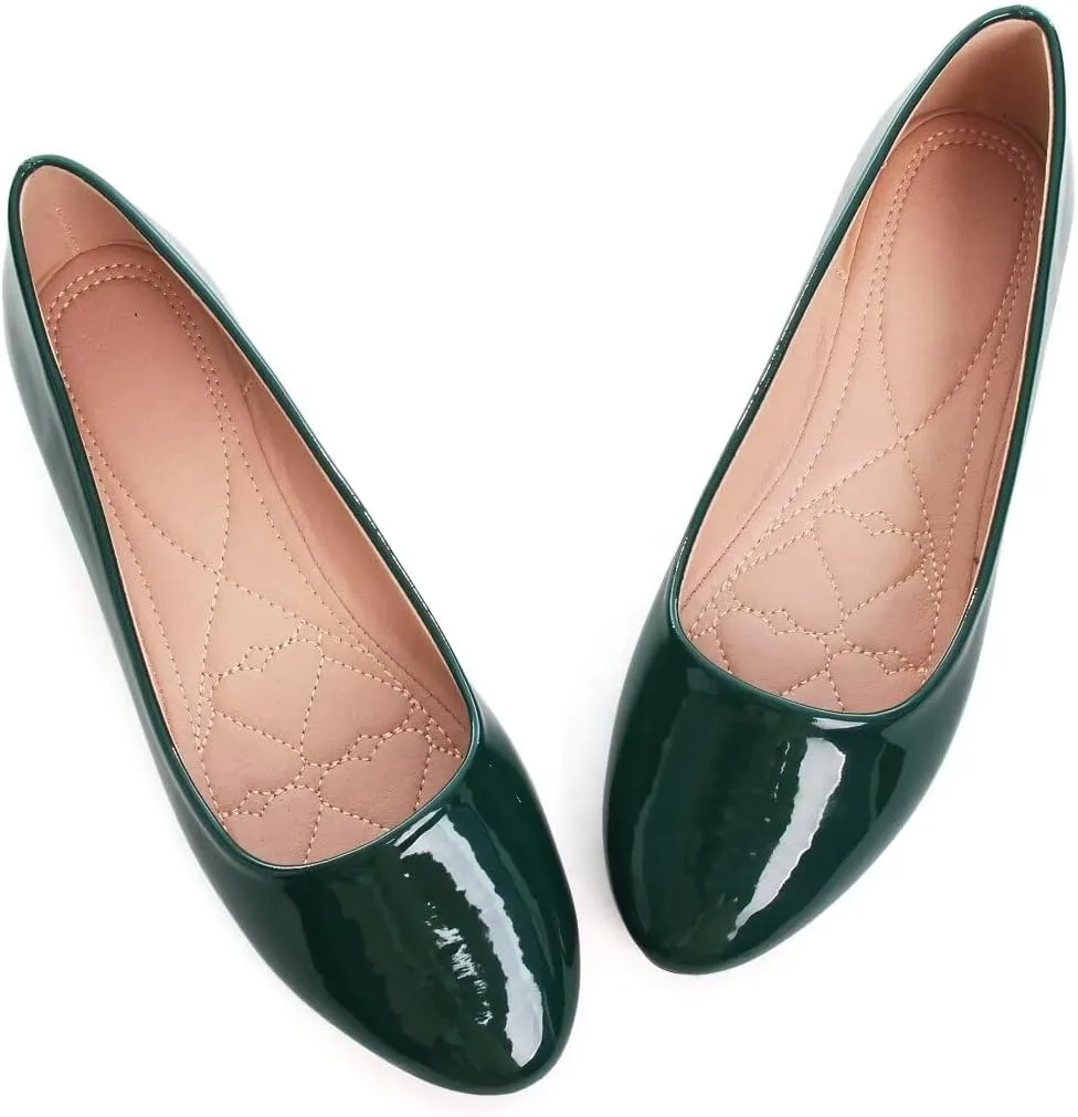 ZTWUTANG Women's Cute Round-Toe Flat Ballet Shoes Comfortable Dress Shoes for Walking