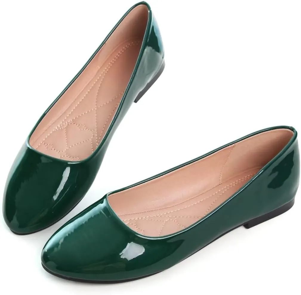 ZTWUTANG Women's Cute Round-Toe Flat Ballet Shoes Comfortable Dress Shoes for Walking